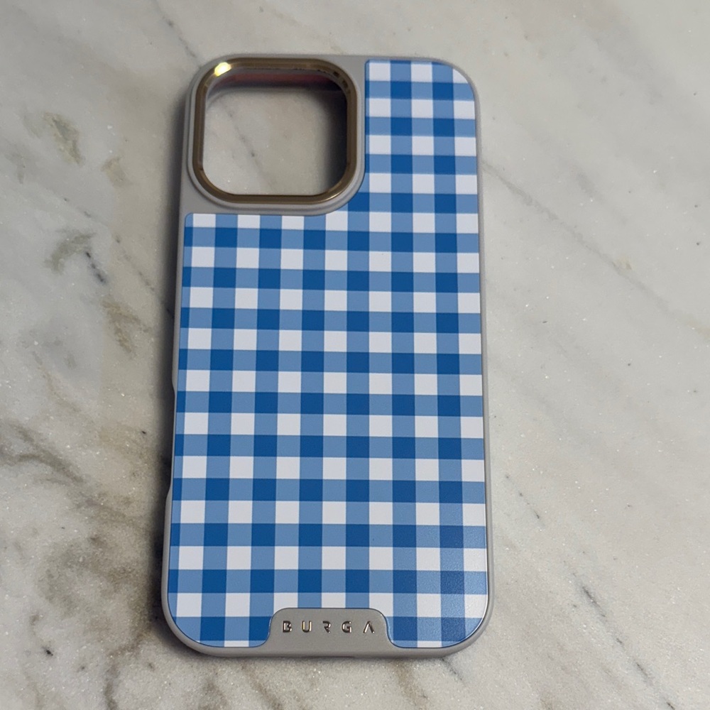 Blue Gingham Phone Case - Protective Checkered Design